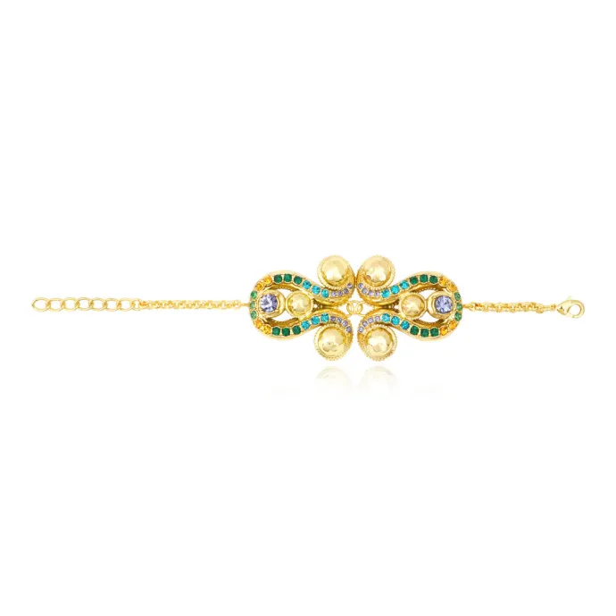 Online Gloria Adjustable Chain Bracelet - Green Bracelets XXL