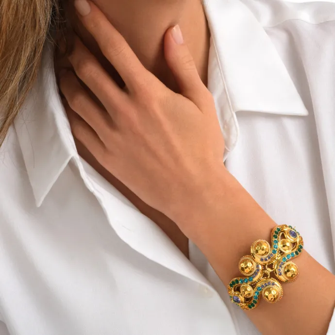 Online Gloria Adjustable Chain Bracelet - Green Bracelets XXL