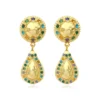 Discount Gloria clip-on drop earrings - green Clips|Boucles D'oreilles XXL