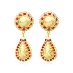 Outlet Gloria clip-on drop earrings - red Boucles D'oreilles XXL|Clips