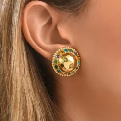 New Gloria clip-on earrings - green Clips|Boucles D'oreilles XXL
