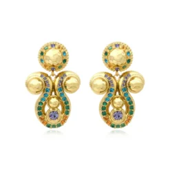 Discount Gloria clip-on earrings - green Clips|Boucles D'oreilles XXL