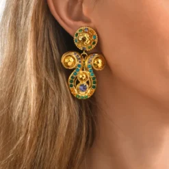 Discount Gloria clip-on earrings - green Clips|Boucles D'oreilles XXL