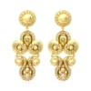 Sale Gloria clip-on earrings in gold metallic resin and crystals - gold Clips|Boucles D'oreilles XXL
