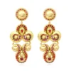 New Gloria clip-on earrings in gold metallic resin and crystals - red Clips|Boucles D'oreilles XXL