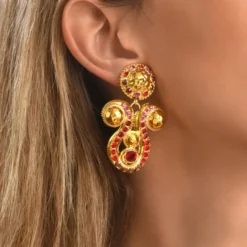 Online Gloria clip-on earrings - red Clips|Boucles D'oreilles XXL