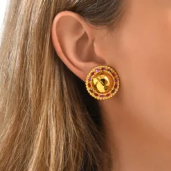 Clearance Gloria thin clip-on earrings - red Clips|Boucles D'oreilles XXL