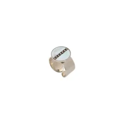 Outlet Hawaii Adjustable Round Thin Ring - White Mother of Pearl Bagues Ajustables