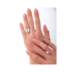 Outlet Hawaii Adjustable Round Thin Ring - White Mother of Pearl Bagues Ajustables