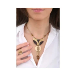 Sale Hawaiian Necklace - Black Plastrons