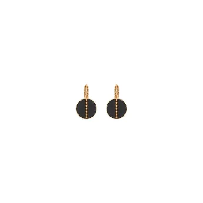 Hawaiian sleeper earrings - black Dormeuses