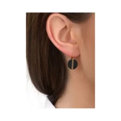Hawaiian sleeper earrings - black Dormeuses