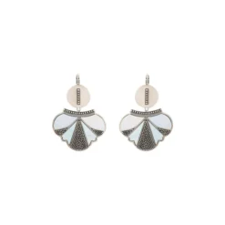 Best Hawaiian sleeper earrings - white Dormeuses