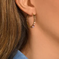 Outlet Iancura delicate hoop earrings - roses Percées / Tiges