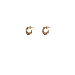 Best Iancura fine hoop earrings - garnet Créoles