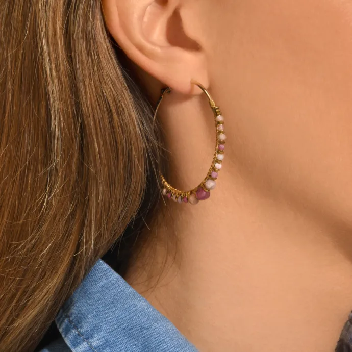Sale Iancura hoop earrings - roses Percées / Tiges