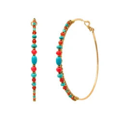 Outlet Iancura hoop earrings - turquoise carnelian Percées / Tiges