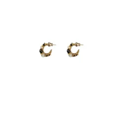 Online Iancura mini hoop earrings - black Créoles