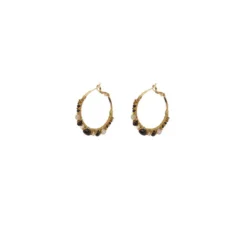 New Iancura thin hoop earrings - black Créoles