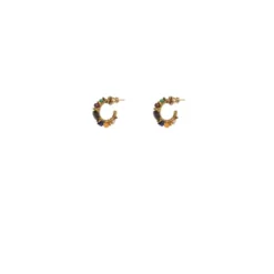 Outlet Iancura thin hoop earrings - turquoise Créoles