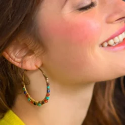 Sale Iancura wide hoop earrings - multicoloured Créoles