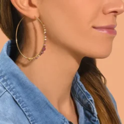 New Iancura wide hoop earrings - roses Percées / Tiges