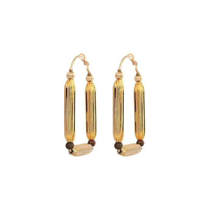 New Inti graphic hoop earrings - gold Créoles