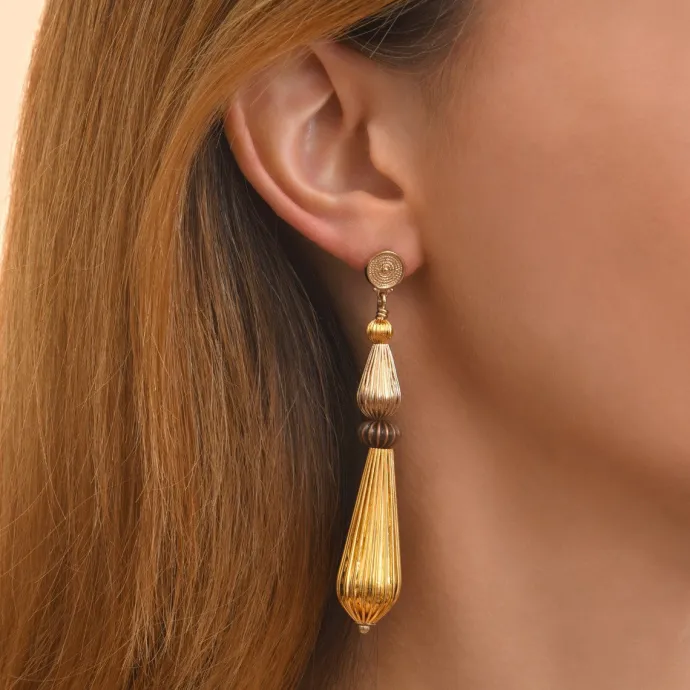 Discount Inti pierced post drop earrings - gold Percées / Tiges|Longues / Pendantes