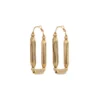 New Inti rectangular hoop earrings - gold Créoles
