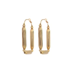 New Inti rectangular hoop earrings - gold Créoles