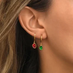 Discount Lhasa hoop earrings - red Créoles
