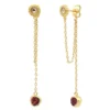 Sale Lhasa long stud pierced earrings - red Percées / Tiges