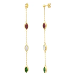 New Lhasa pierced earrings - green and red Percées / Tiges