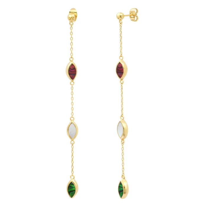 New Lhasa pierced earrings - green and red Percées / Tiges