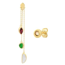 Best Lhasa pierced stud earrings - green and red Percées / Tiges