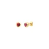 Outlet Lhasa pierced stud earrings in gold-tone metal and mother-of-pearl - red Percées / Tiges