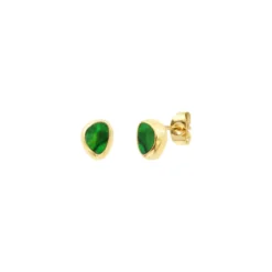 Clearance Lhasa pierced stud earrings in gold-tone metal and mother-of-pearl - green Percées / Tiges