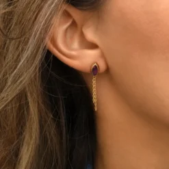 Sale Lhasa pierced stud earrings - red Percées / Tiges