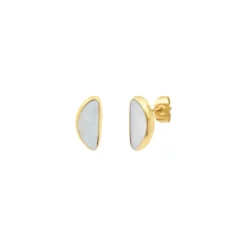 Hot Lhasa pierced stud earrings - white mother-of-pearl Percées / Tiges