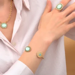 Discount Louise adjustable bangle bracelet - blue Joncs