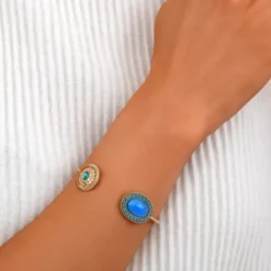 Clearance Louise adjustable bangle bracelet - turquoise Joncs