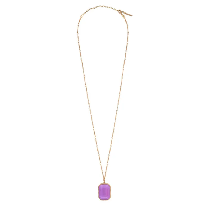 Discount Louise Adjustable Long Necklace - Mauve Sautoirs & Colliers Longs