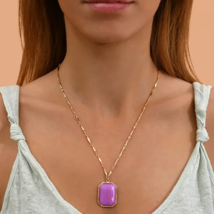 Discount Louise Adjustable Long Necklace - Mauve Sautoirs & Colliers Longs