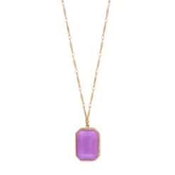 Discount Louise Adjustable Long Necklace - Mauve Sautoirs & Colliers Longs