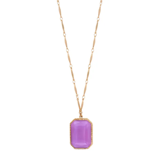 Discount Louise Adjustable Long Necklace - Mauve Sautoirs & Colliers Longs