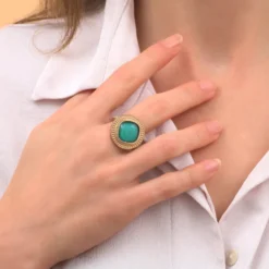 Sale Louise adjustable ring - turquoise Bagues Ajustables