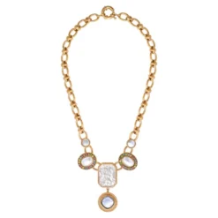 Hot Louise cabochon necklace - white Colliers Courts & Ras Du Cou
