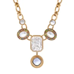 Hot Louise cabochon necklace - white Colliers Courts & Ras Du Cou