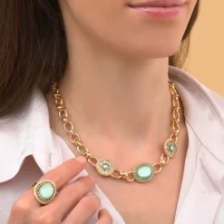 Sale Louise chain necklace - blue Colliers Courts & Ras Du Cou
