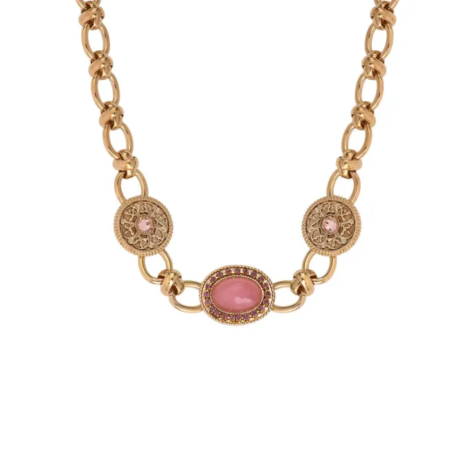 Sale Louise chain necklace - pink Colliers Courts & Ras Du Cou